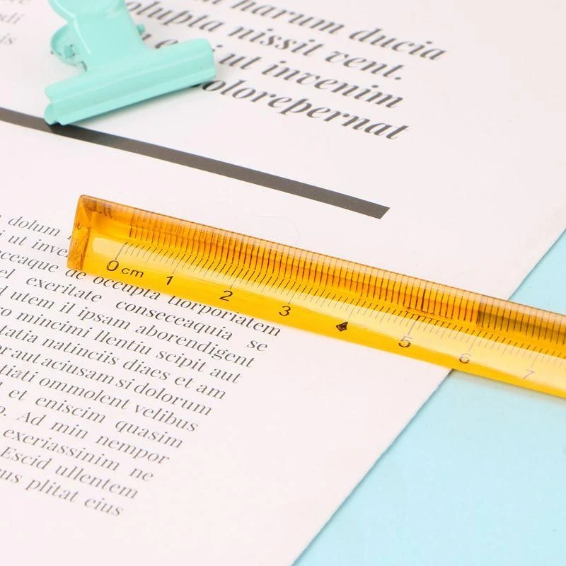 Q5WA Portable Acrylic Straight Ruler Three-sided Plastic Ruler Accurate Mathematics Ruler Lightweight Durable School Supplies