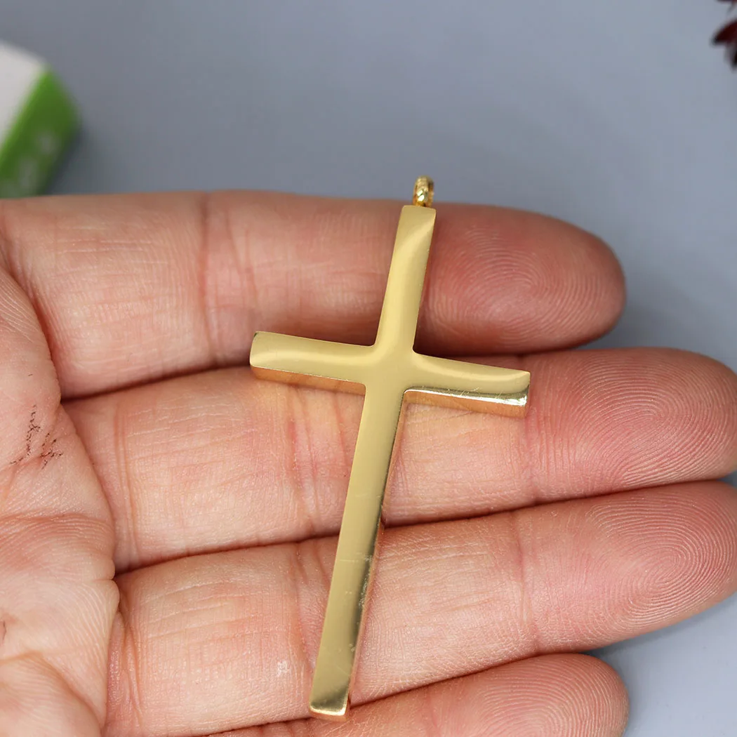 2PCS Classic Cross Stainless Steel High Quality Pendant Charms For Jewelry Making DIY Craft Necklace Crucifix Amulet Accessories