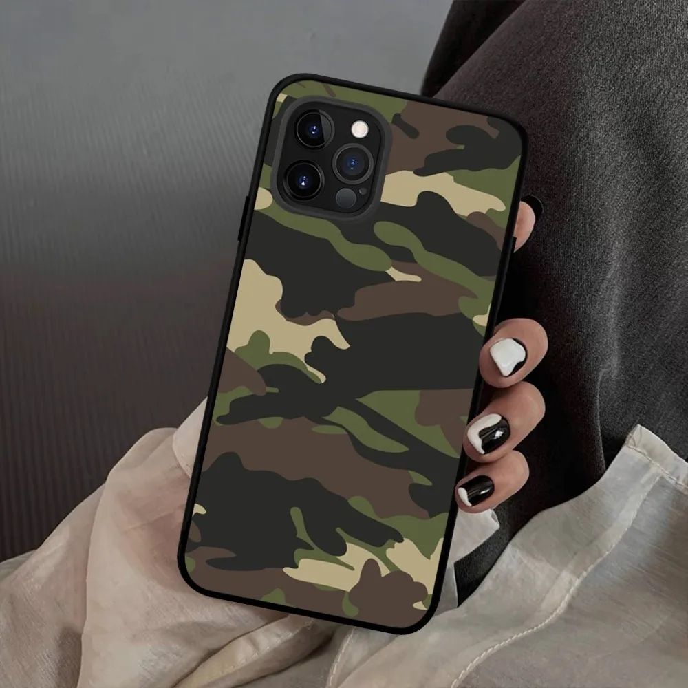 Camouflage Camo Military Army Phone Case Silicone Soft For 15 iphone 14 13 12 11 Pro Mini XS MAX 8 7 6 Plus X 2020 XR Shell