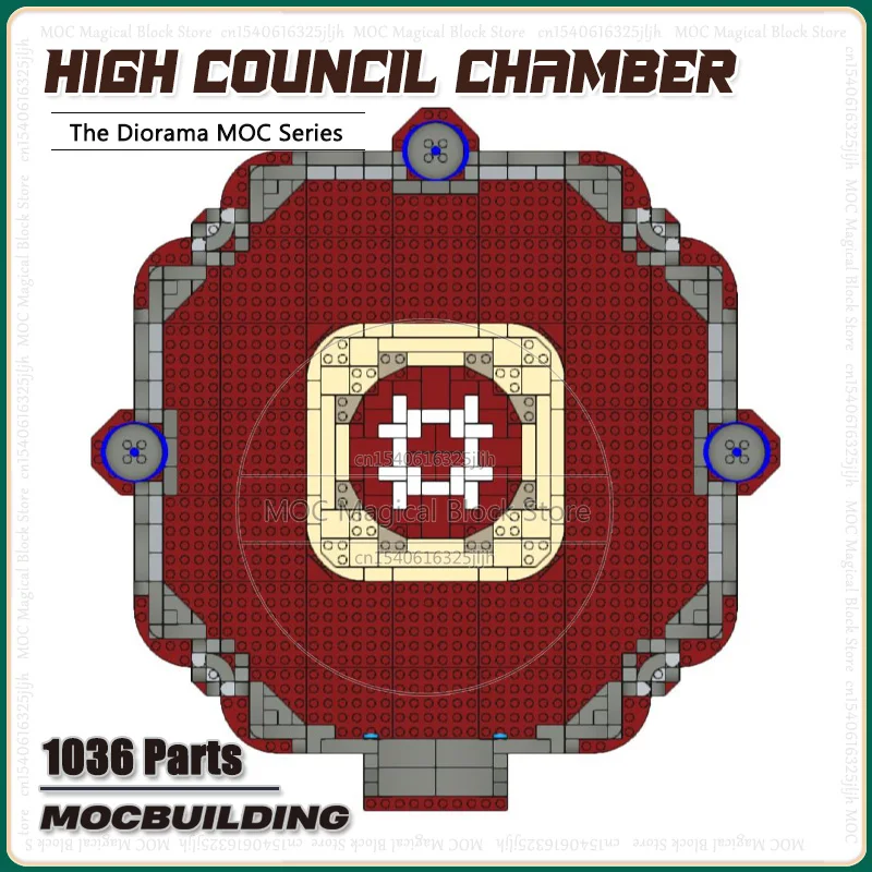 Movie Scene High Council Chamber Moc Building Blocks Meeting Room Technology Bricks Display Model Collection Toys Xmas Gifts