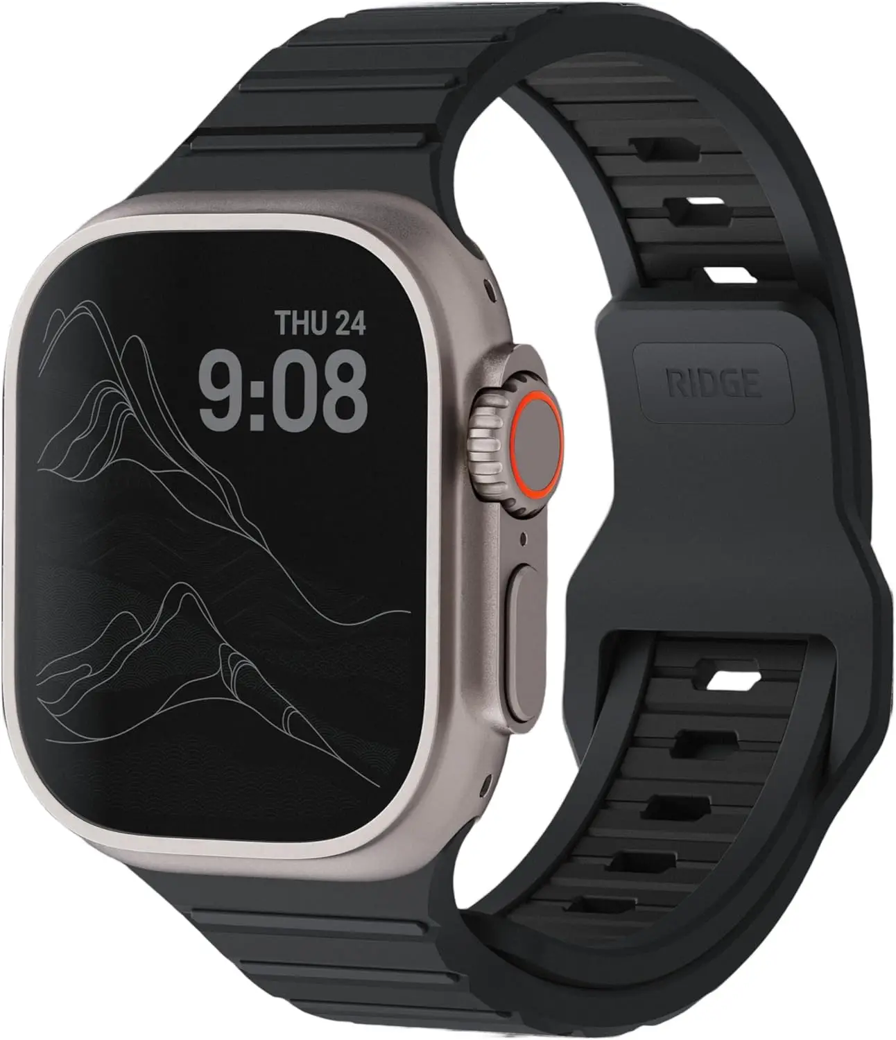 

Премиальный ремешок для Apple Watch из каучука FKM, 41/42 и 46 мм, с регулируемой фурнитурой из нержавеющей стали, подходит для большинства запястий