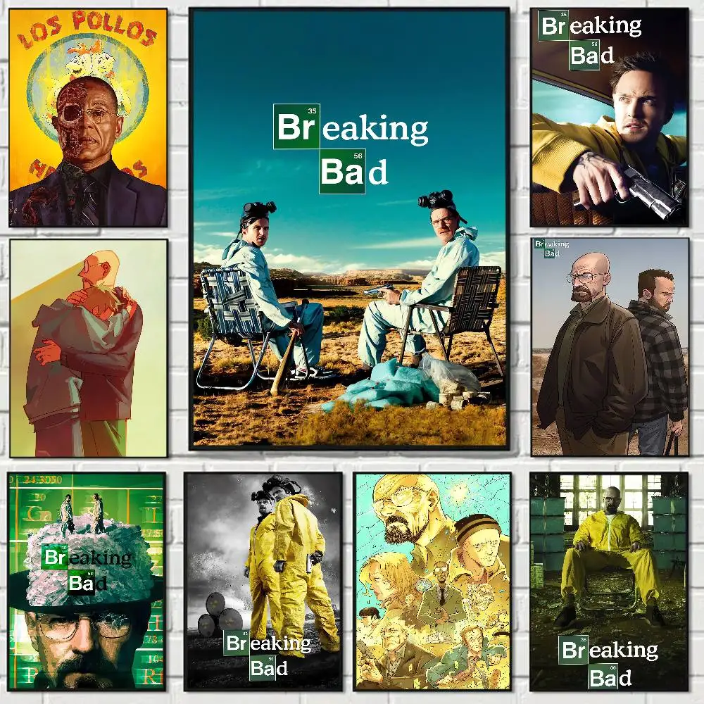 TV Drama Breaking Bad Anime Poster Waterproof Wall Art Sticker For Bar Living Room Vintage Room Decor Print Gift