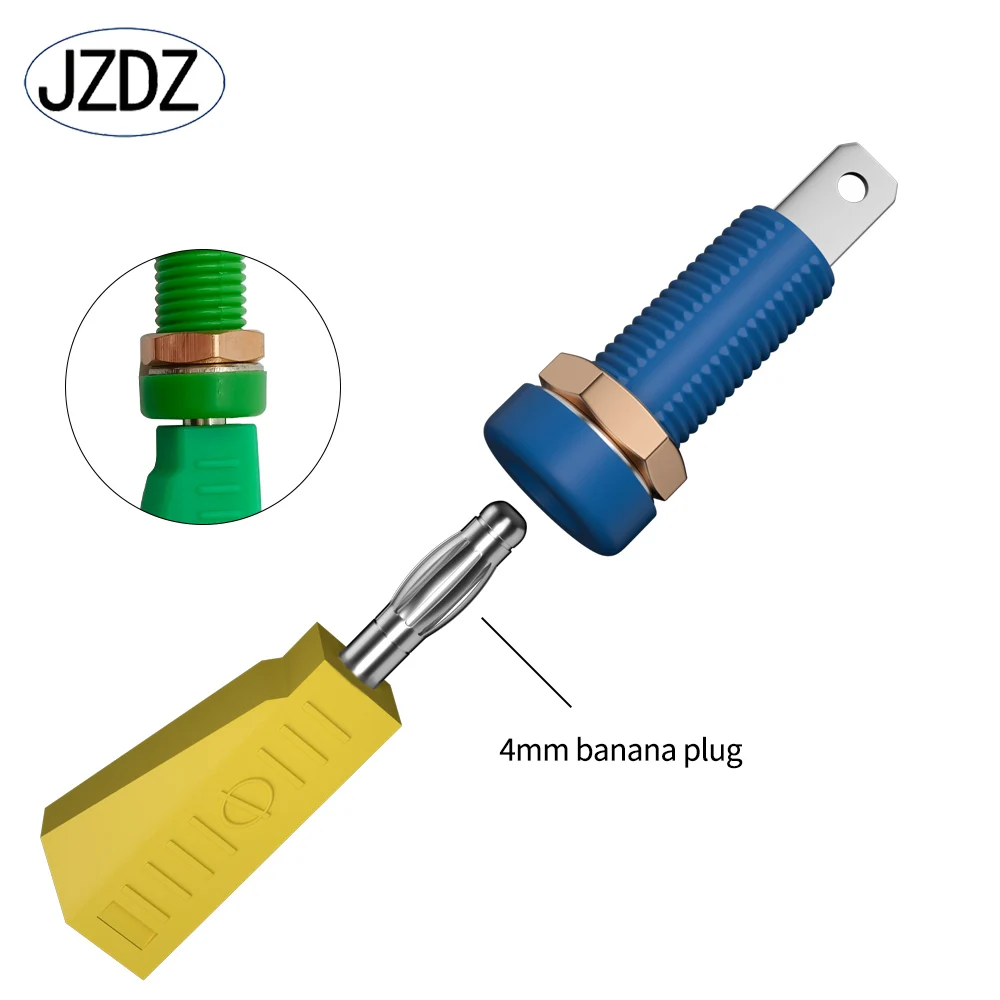 JZDZ 10pcs 4mm Banana Socket Binding Post Nut Banana Plug Jack Electrical Connector Terminal Test Hole DIY Parts Tools J.40015