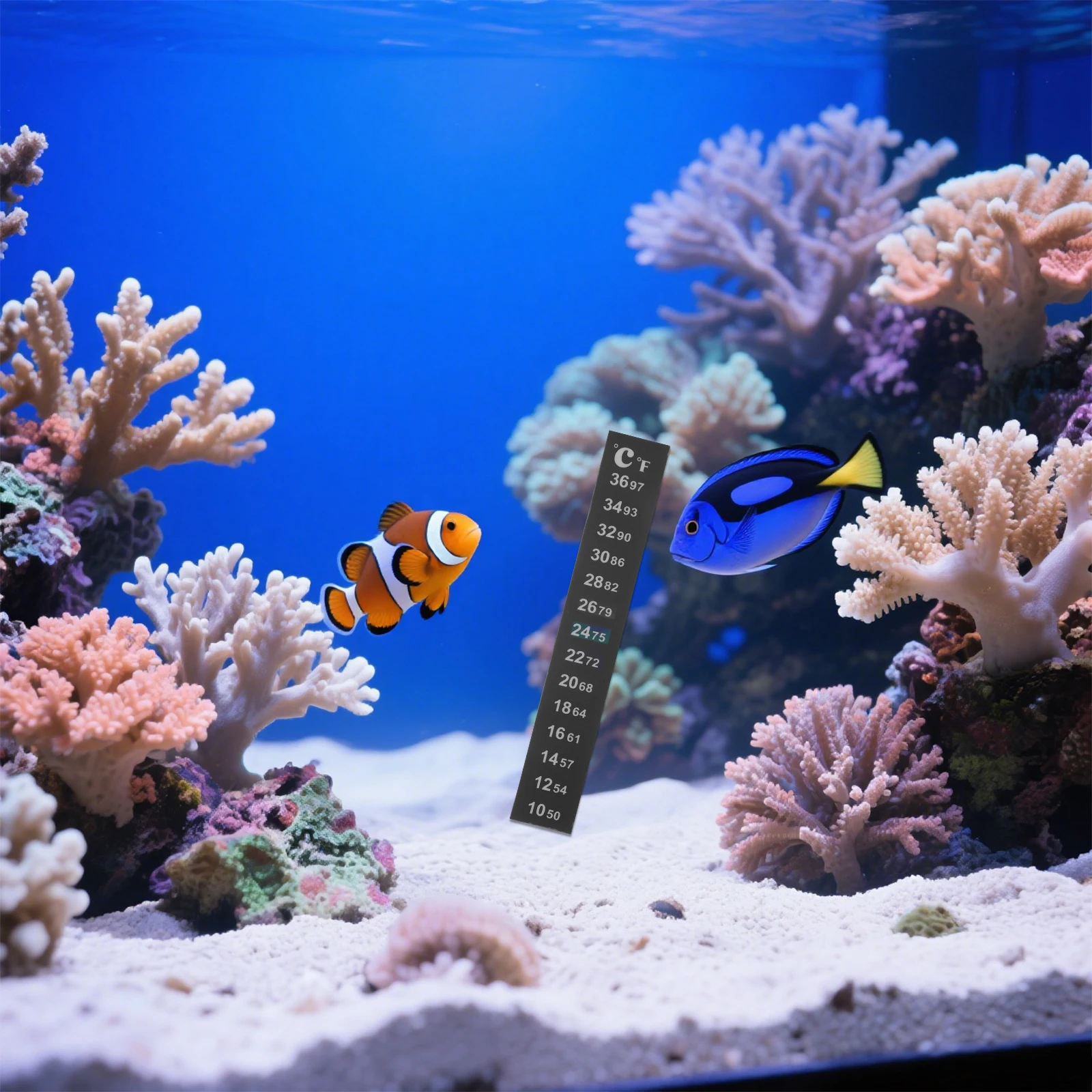 

10pcs 10-36℃ Stick On Aquarium Thermometer Strip Color Changing Temperature Indicator For Fish Tank Water Brewing Bottle Jar