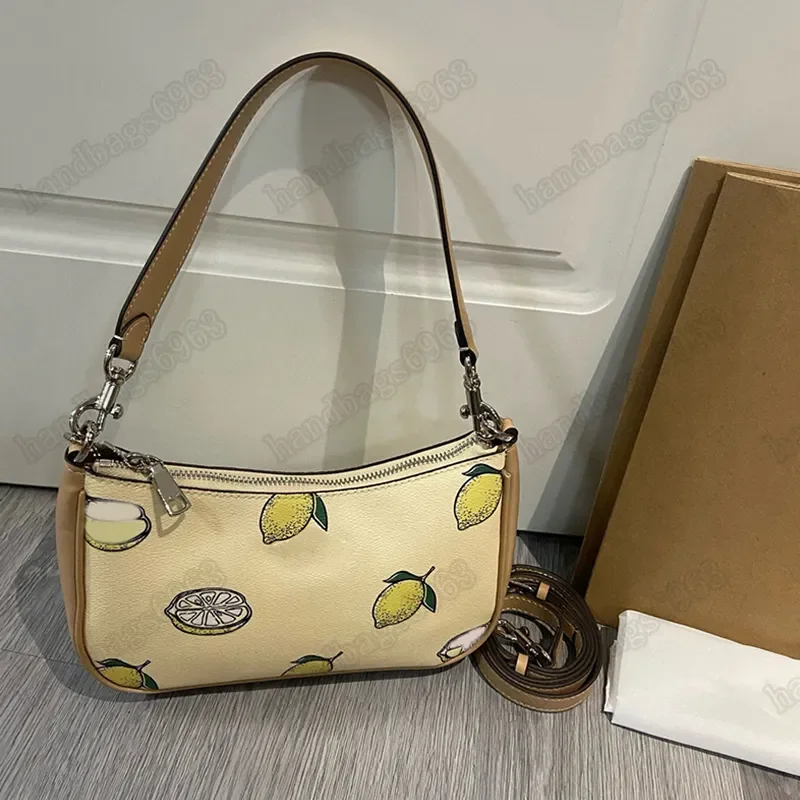 

Des Luxury Shoulder Underarm Bag Fruit Pattern Print Graffiti Designed Mahjong Bags Cartoon Pattern Chain Leather Bag