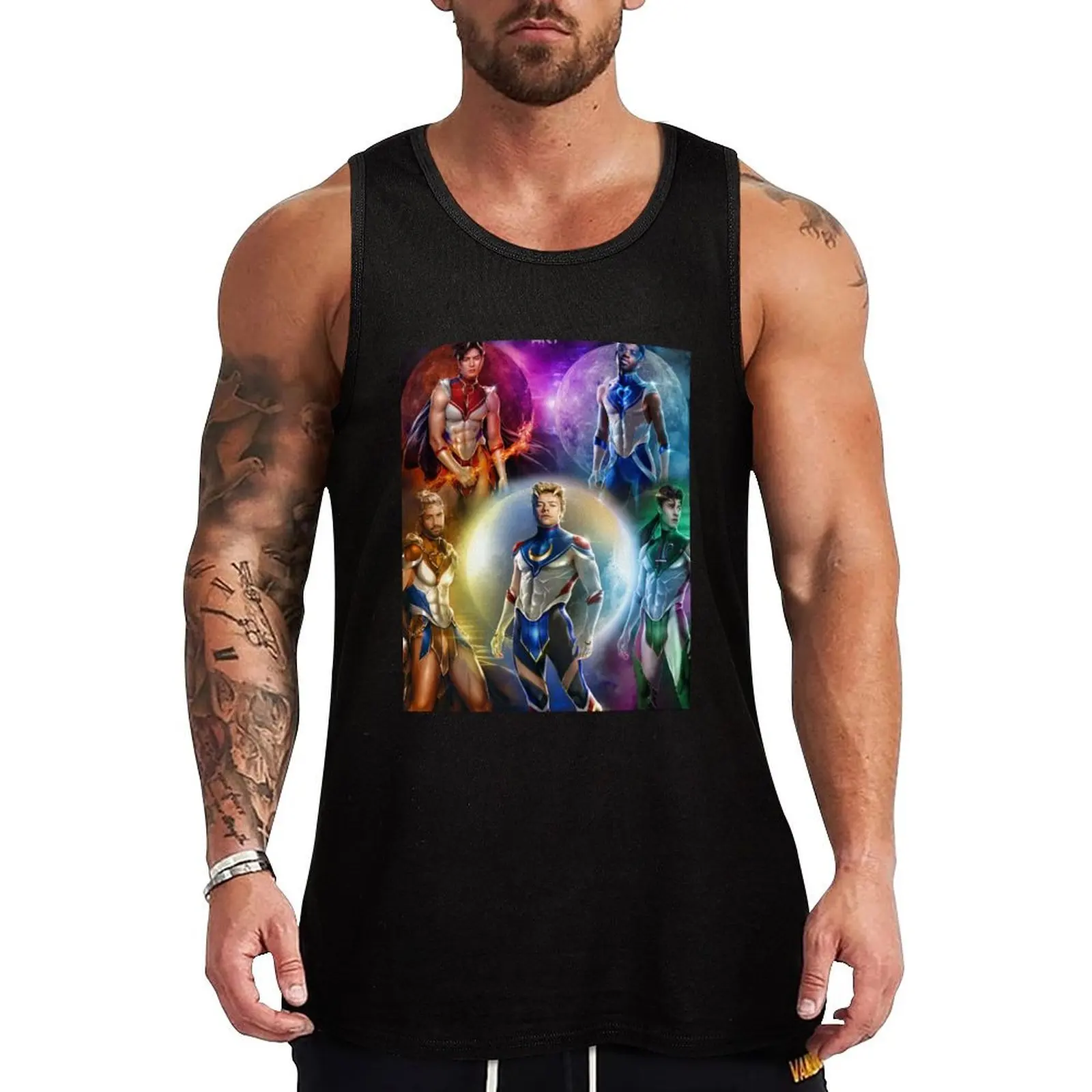 

MOON stars Tank Top t-shirt gym man gym Men's t-shirts sleeveless shirt man gym Sports clothing