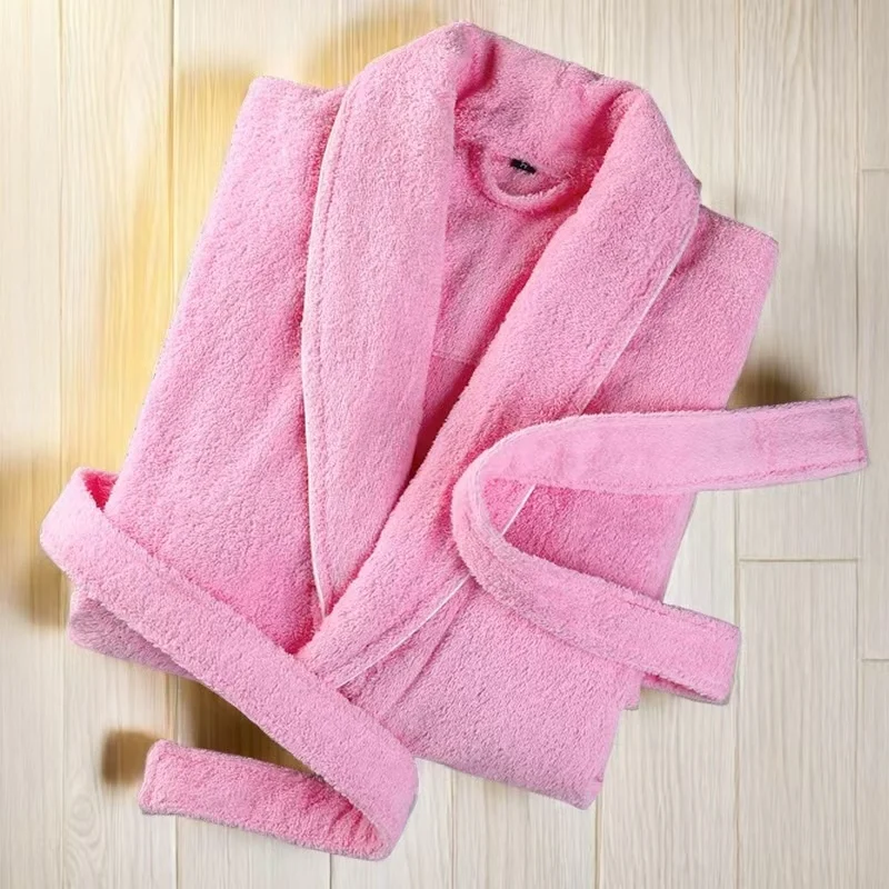 

100% Cotton Bathrobe Towel Material Japanese Couple Pijamas Thick Robes Hotel Absorbent Yukata Pair For Four Seasons Unisex