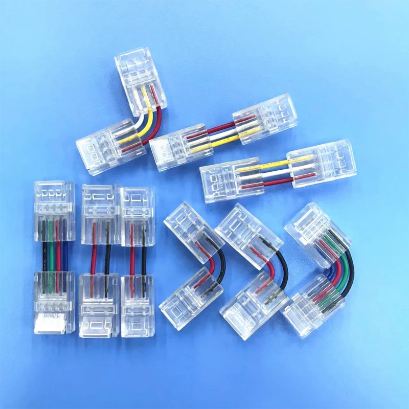 5PCS 2Pin 3Pin 4Pin COB LED Strip Connector L/T/X Shape Corner Connectors for 5mm/8mm/10mm Width PCB Single Color RGB CCT Strip