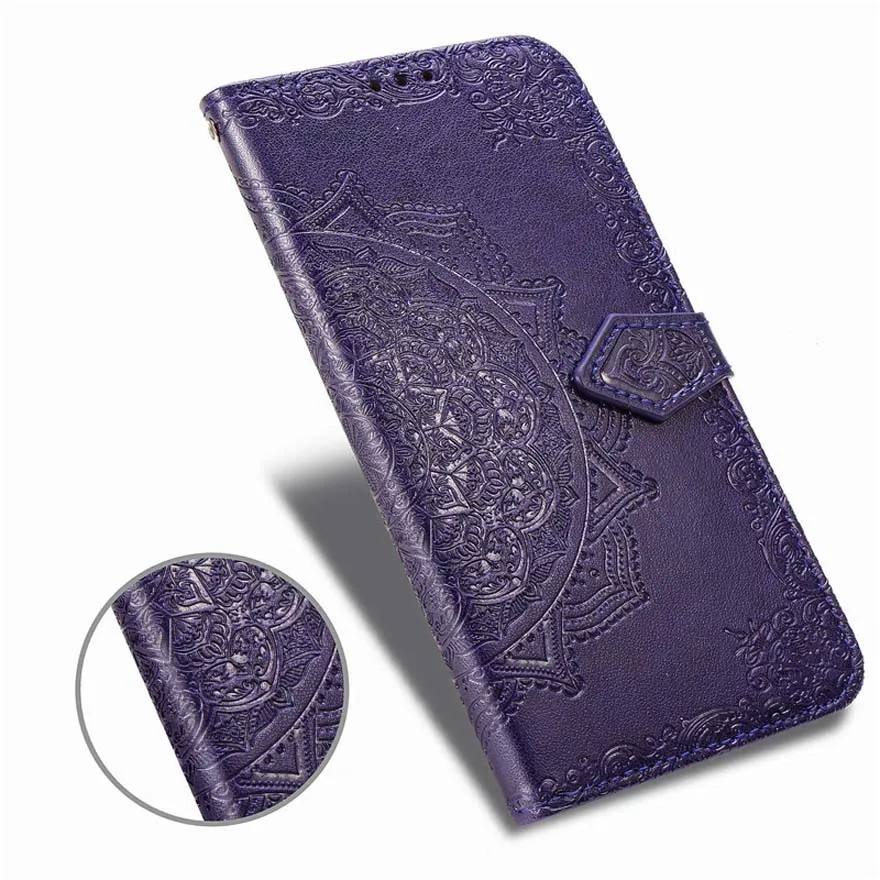 Redmi 9 9A 9C 9 A C Flip Case 3D Emboss Mandala Leather Cover for Xiaomi Redmi 9 Case Redmi 9A Wallet Shell Red Mi 9C A9 C9 Etui