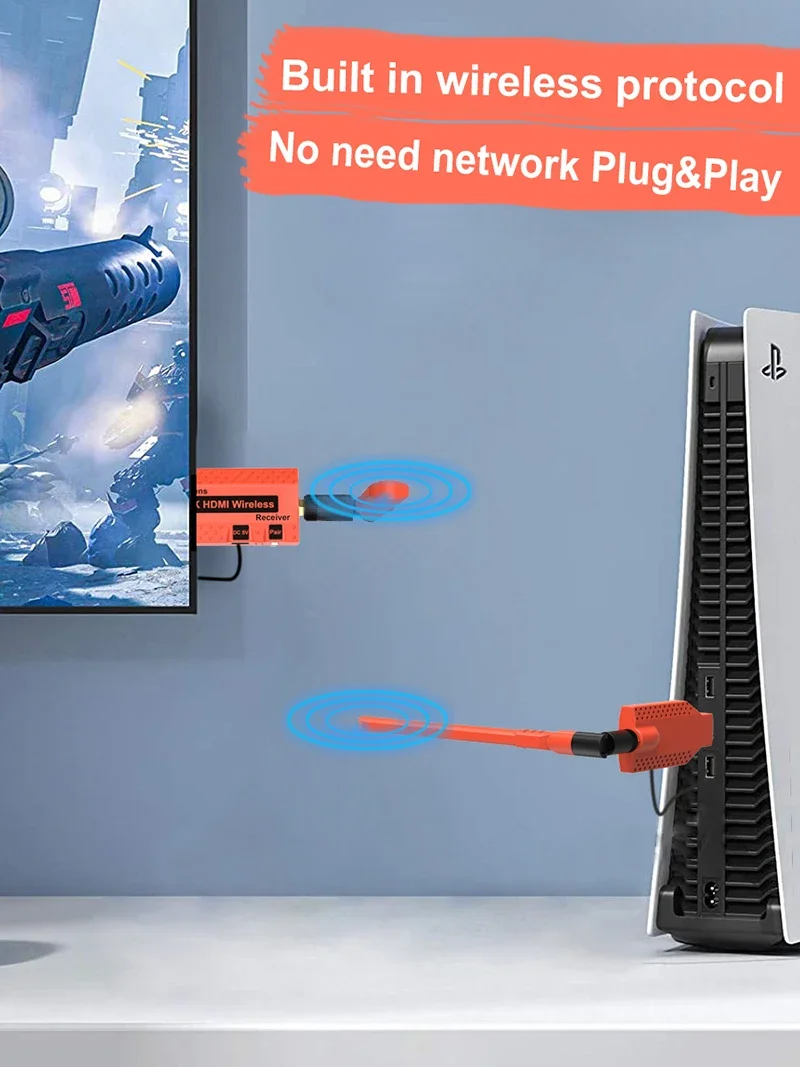 4K150m Wireless HDMI Extender Video Transmitter Receiver TV Display Adapter Dongle for Camera PC To TV Monitor Projector