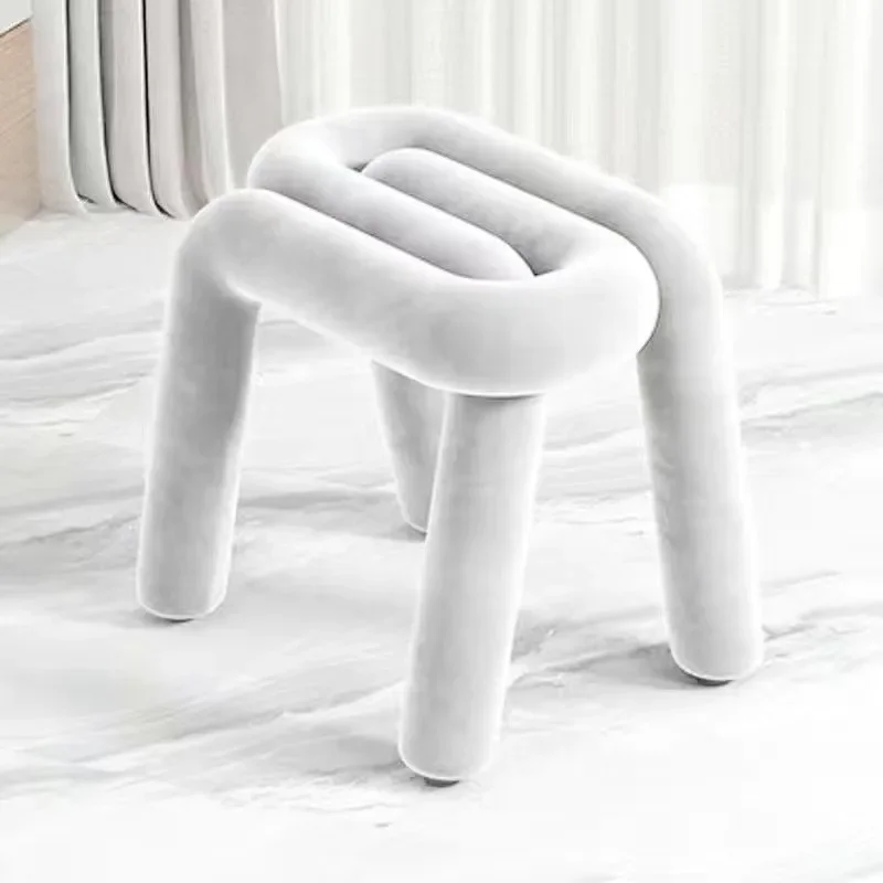 Dressing Chair Makeup Flannel Stool Luxury Comfortable Chair for Dressing Table Livingroom Clothing Store Modern Design image 3