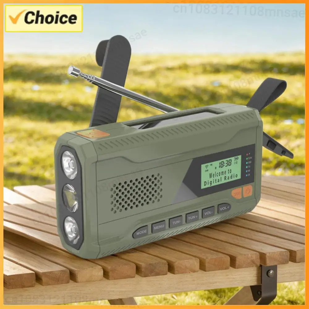 

Portable DAB FM Radio with Flashlight BT Speaker Hand Crank Radio Rechargeable Solar Radio for Emergency Camping Storm Survival