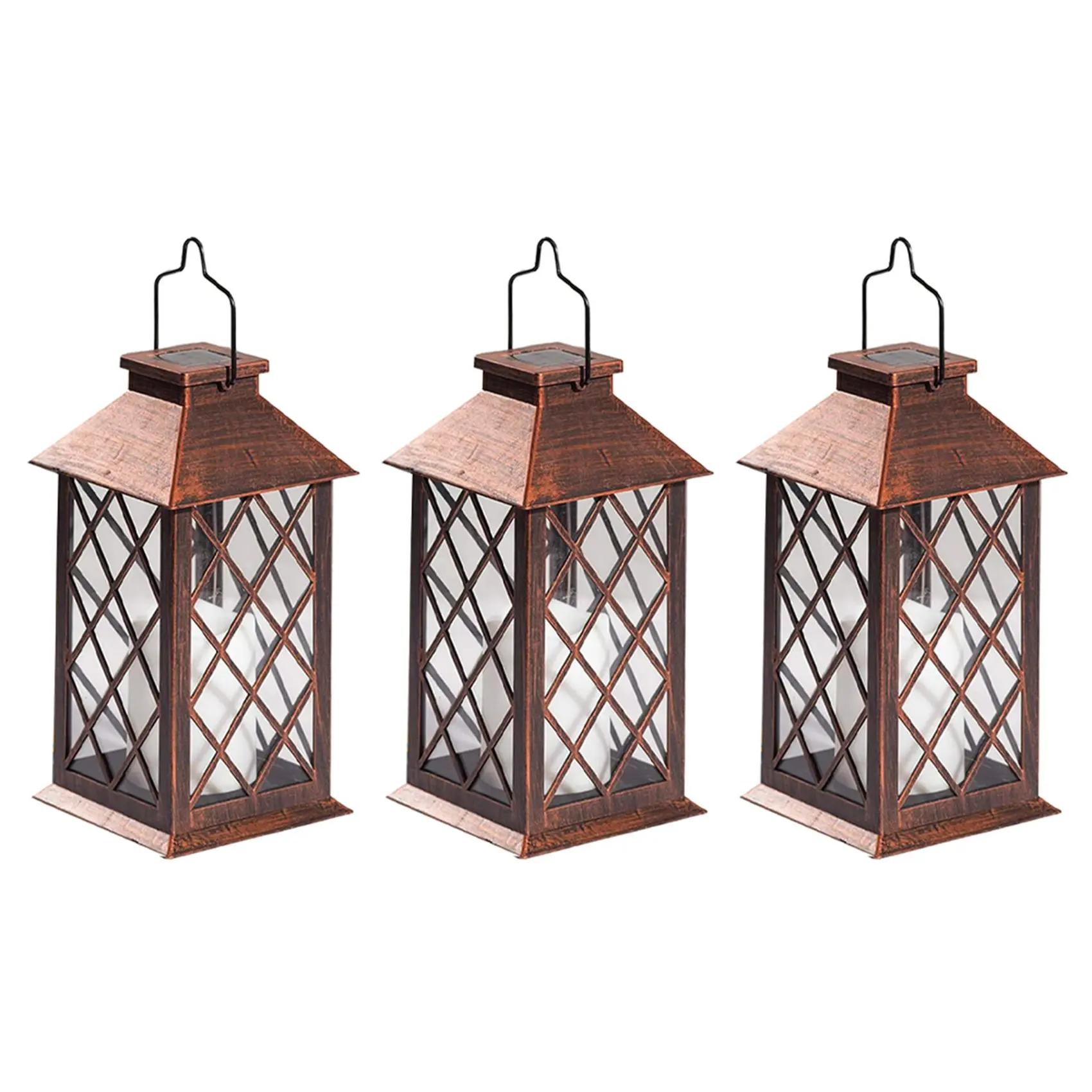 

BYBS-3X Solar Lantern,Outdoor Garden Hanging Lantern LED Flickering Flameless Candle Lights For Table,Outdoor,Party