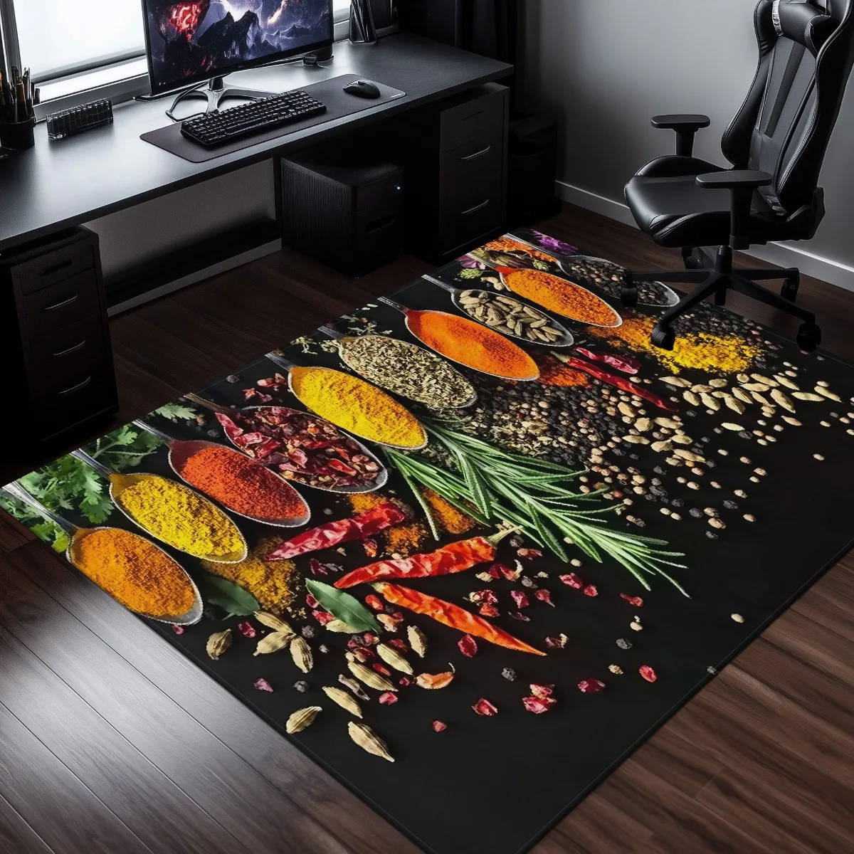 Bohemian Spice Spice Rack Mat Kitchen Runner Rug Decorative Floor Decor Gourmet Food Theme Kitchen Accessories Mat