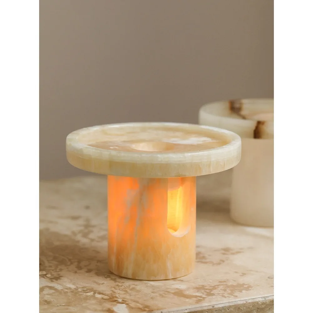Natural Onyx Marble Diffuser Holder, Stone Aroma Burner, Luxury Desktop Fragrance Decor Ornament for Home