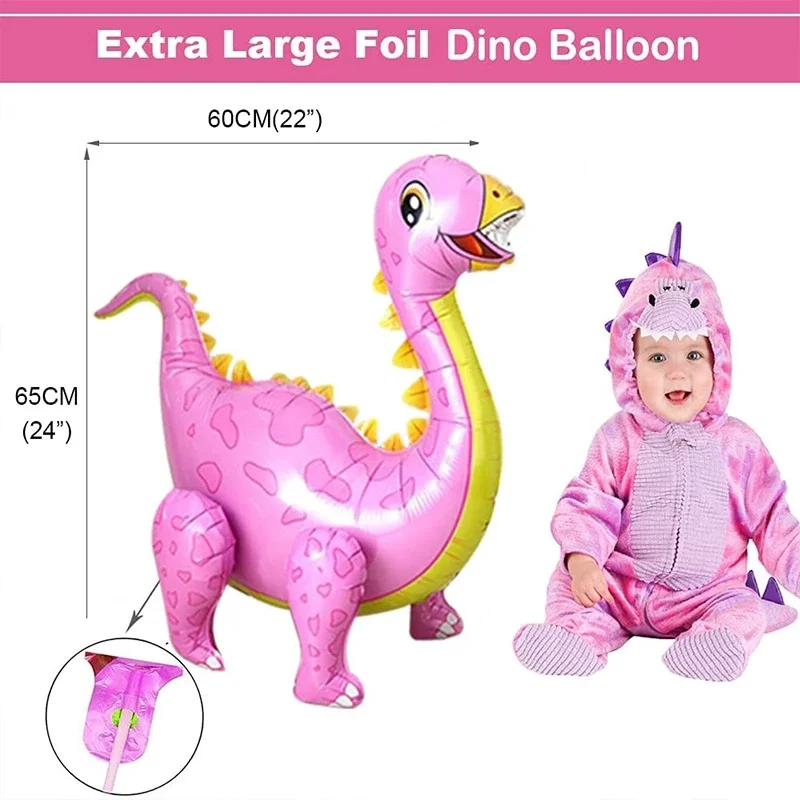 100 sztuk dinozaur tematyczne różowy niebieski dinozaur folia łuk balonowy zestaw Garland Kids Birthday Party Baby Shower Graduation dekoracje