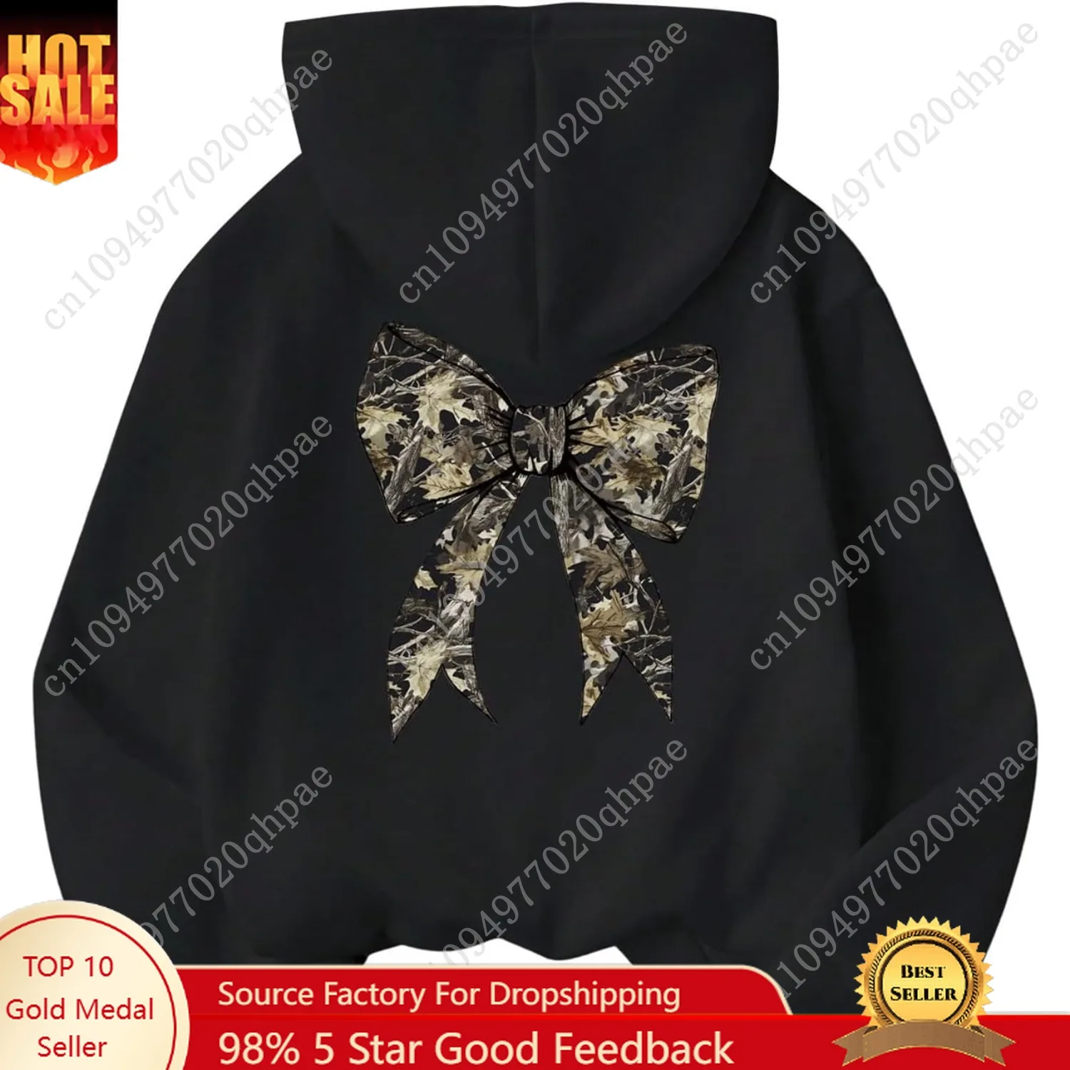 Камуфляжная толстовка с бантом для девочек