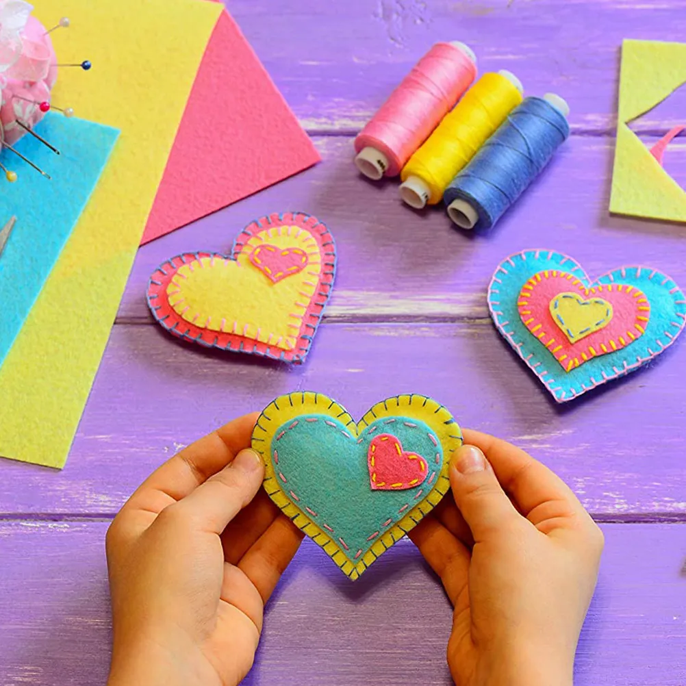 

40Pcs Handmade DIY Felt Materials Fabric Sheets for Sewing Patchwork Craft Felt Cloths Creative DIY Supplies for Kindergarten