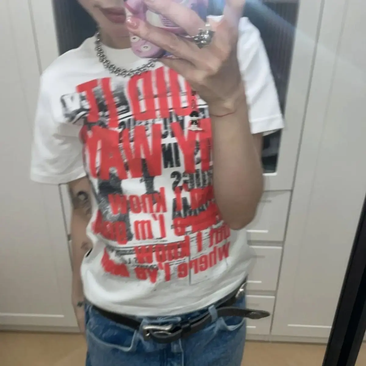 Koreańska koszulka z nadrukiem marki Y2K 100% czystej bawełny Dark Punk Harajuku Hip-hop Graphic Tee Loose Casual Men Women Top Casual