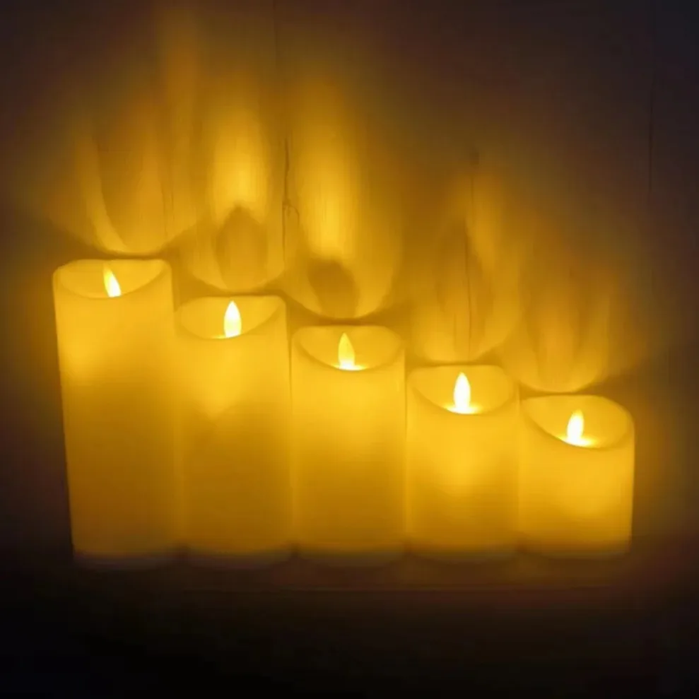 

LED Electric Candle Lamp Swing Flameless Candles Battery Powered Candles for Birthday Party Wedding Decor Supplies