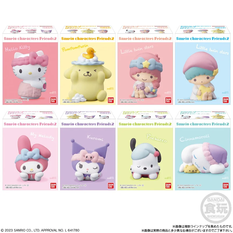 

Bandai Shokugan Original 8шт SANRIO CHARACTERS FRIENDS2 ﻿ Игрушки для детей, подарок, коллекционные модели, украшения