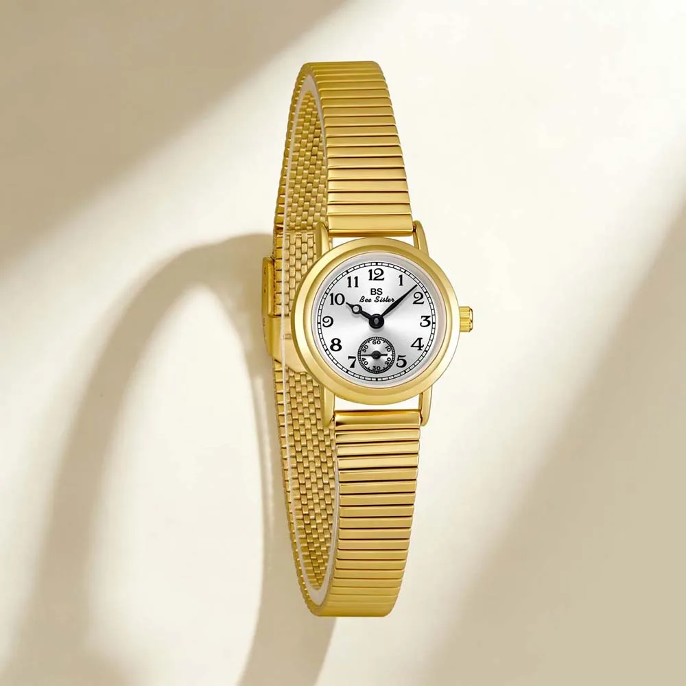 BS Women's Watch Vintage Watch for Girls Wristwatch for Women Simple and Modern Watch Bamboo-Weave Strap Reloj para Mujer