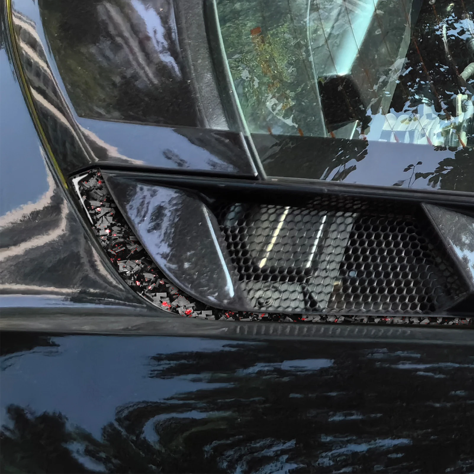 For Chevrolet Corvette C8 2020-2025 Forged Carbon Fiber External Roof Engine Air Vent Panel Cover Trim Car Accessories Sticker