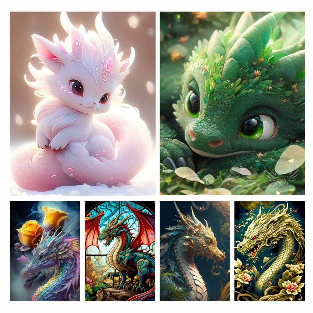 

5D DIY мультфильм красочный динозавр алмазная живопись животные Дети драконы наборы для вышивки крестом домашний декор ручной работы Алмазная мозаика Искусство