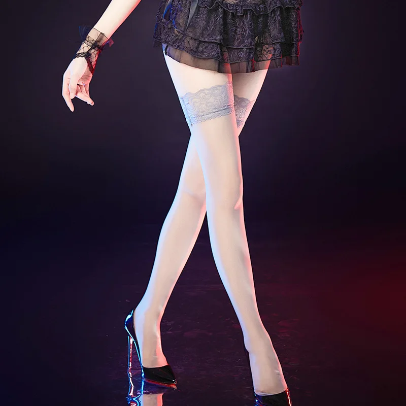Sexy Spitze Spitze Lange Röhrenstrümpfe für Frauen Ultradünne Overknee-Socken Silikon Anti-Rutsch-Oberschenkel JK Lange Röhrenstrümpfe