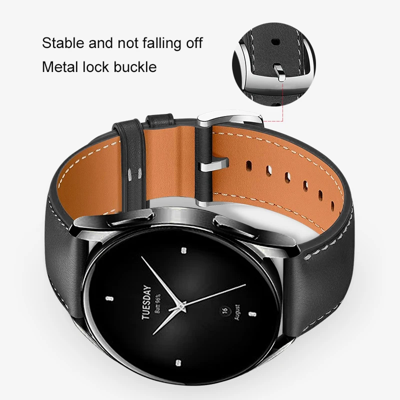 Xiaomi Watch s2用の本革交換用時計ストラップ