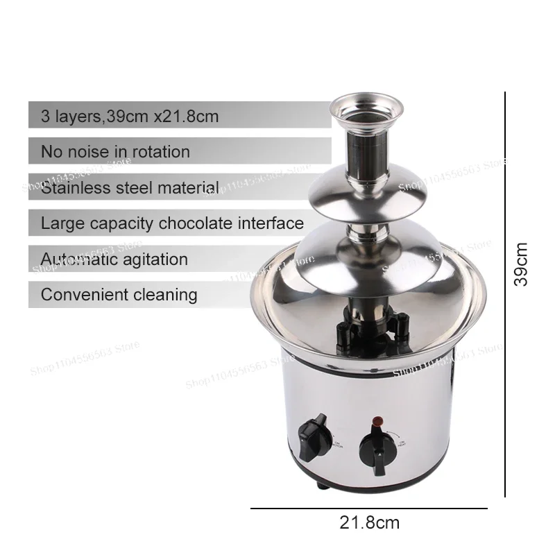XEOLEO ماكينة صنع نافورة الشوكولاتة الكهربائية 3 طبقات نافورة الشوكولاتة آلة الشلال ذوبان الاحترار آلة الشوكولاته
