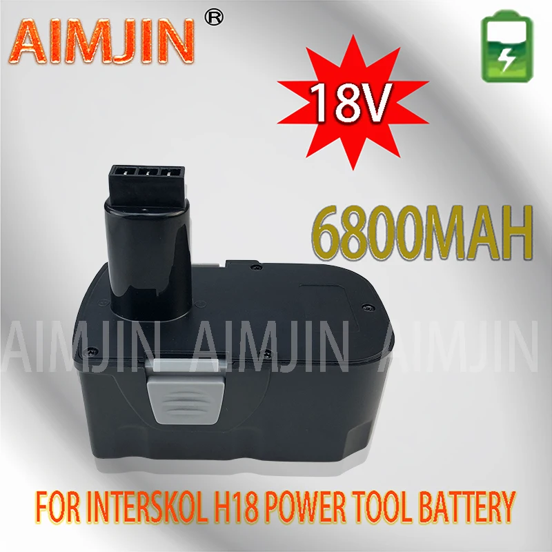 

18V 6800mAh Ni-CD/Ni-MH Screwdriver Replacement Rechargeable Battery,Suit for Interskol DA-18ER Power Tool Cordless Drill H18