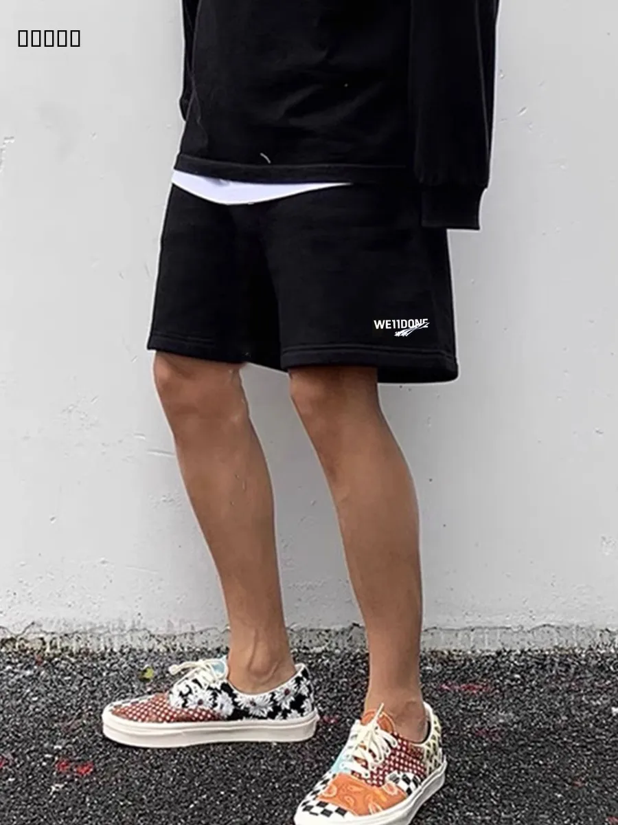 

Loose American Sle Men's ort Pants Five Parts Summer Casual Cotton Breathable Print Straight Leg Pants Youth Daily Wear