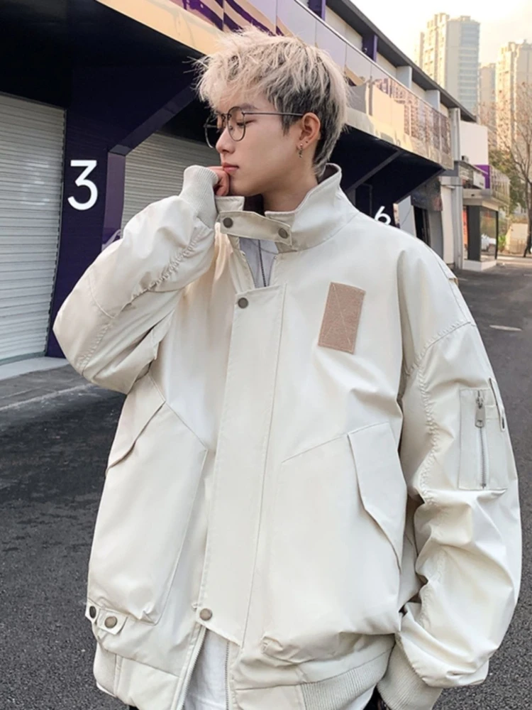 

Autumn 2025 Men's Streetwear Jacket Edgy High Street Bomber with Multiple Pockets Windproof Design Outdoor Adventure Wear