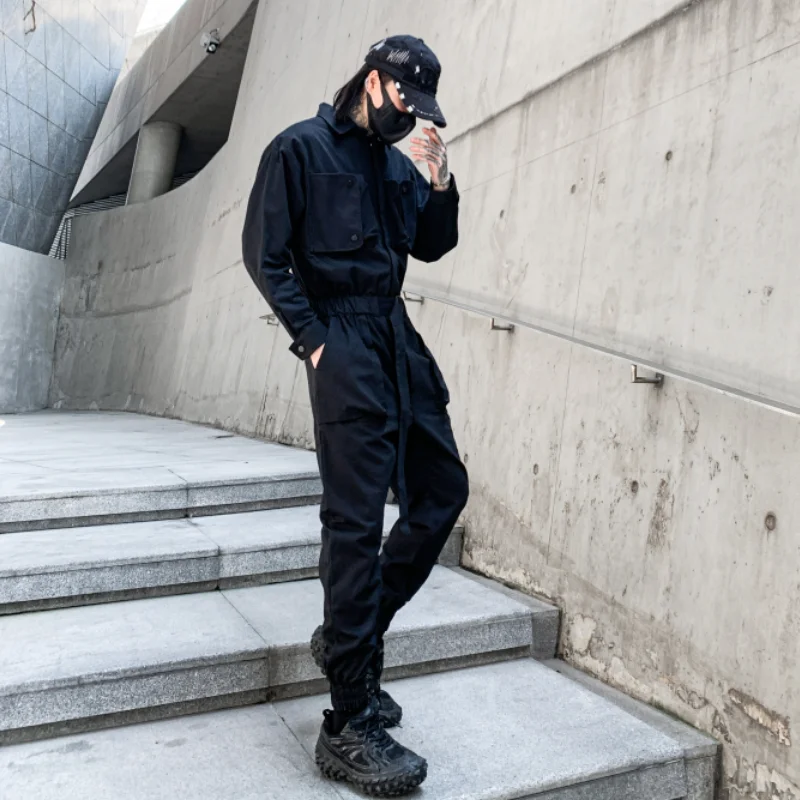S-6XL!!Fall 2022 new multi-pocket design hot hip hop loose cargo jumpsuit fashionable men\'s jumpsuit