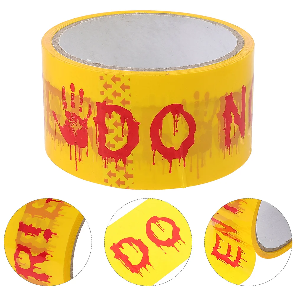 

2 Rolls Warning Tape Halloween Caution Decor Outdoor Scary Blood Decorations for Pvc Haunted House Small Indoor Tapes