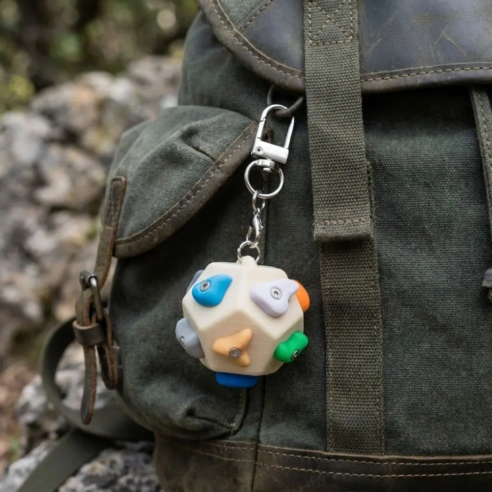 3D-gedruckter Mini-Klettergriff-Schlüsselanhänger, abnehmbarer Boulder, handgefertigter Schlüsselring für Kletterbegeisterte, realistisch und farbenfroh – Detail 8