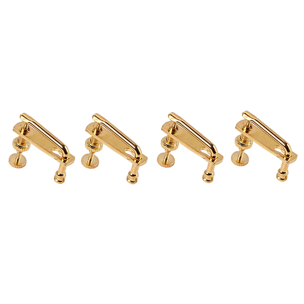 4pcs Violin String Adjuster Fine Tuning String Fine Adjuster Tuners for Violin B204A (Golden) Violin Fine Tuner