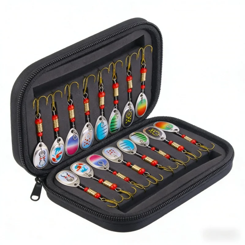 

Набор вращающихся блесен с пайетками, 10 шт., 6 см, 3 г, специализированный для глубоководных рыбалок, универсальная приманка для морской и пресноводной воды