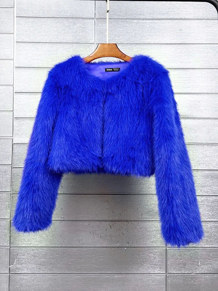 ZADORIN Fashion Colorful Fluffy Faux Fur Jacket Women 2024 Solid Cropped White Pink Faux Fur Coat Women Jackets Winter Fur Coats