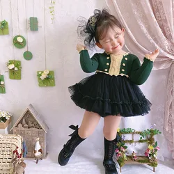 Spring Spanish Custom Girl's Bubble Dress Christmas Dress Party Birthday Evening Vocation Dress Kids Dresses for Girls