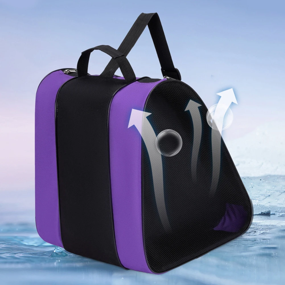 Borsa per pattini a rotelle Borsa per scarponi da neve da sci Tracolla regolabile Borsa a tracolla per pattinaggio su ghiaccio Tessuto Oxford Multi-scomparti per gli sport sci