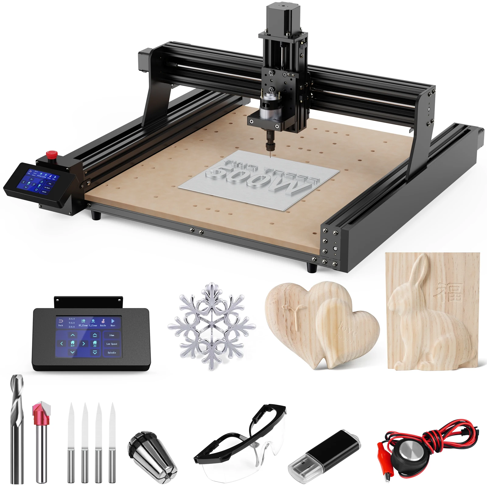 TwoTrees TTC450 Laser Milling Cutting Machine Laser Engraver Spindle Motor Kit DIY Router Built-in WiFi Module for Acrylic Metal