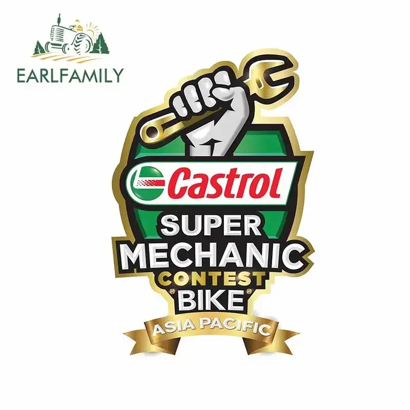 EARLFAMILY 13cm Car Styling Creative Car Sticker Waterproof Castrol Huile Racing Autocollants Auto Moto JDM ATV Vinyl Decal