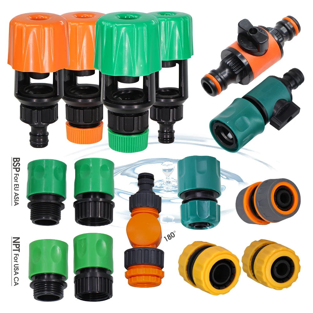 1PCS 16MM 1/2'' 3/4'' Garden Hose Shut Off Valve Fitting Plastic Tubing Tap Adapter Quick Joint for Watering Irrigation Car Wash