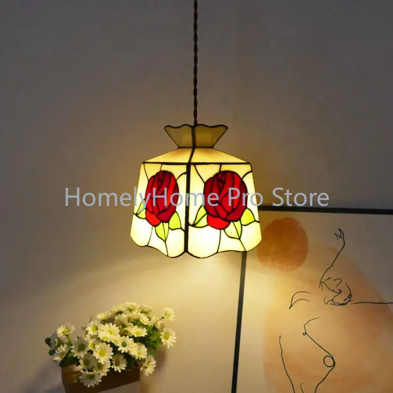 Retro bedroom study small chandelier creative bay window bar entrance art dining room cafe bar light