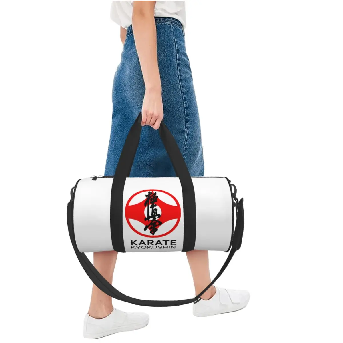 Karatê Kyokushin 316129   Sacos esportivos com sapatos saco de ginásio portátil casal personalizado bolsa de treinamento de viagem saco de fitness gráfico