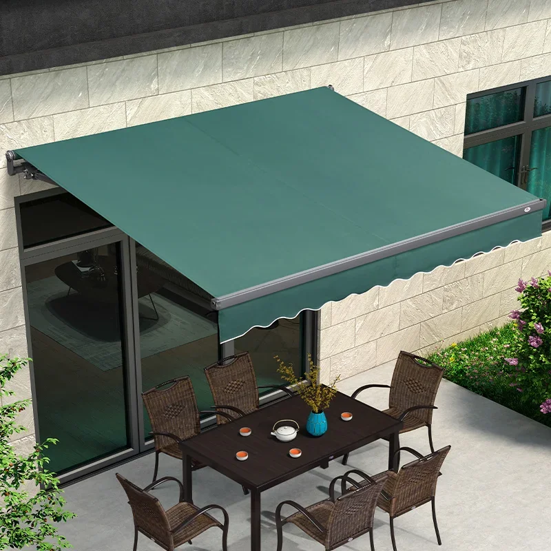 

Purple leaf sunshade retractable awning hand yard balcony electric outdoor rainproof folding retractable awning awning