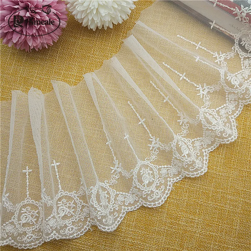 Silk Mesh Yarn Embroidery Clothing Skirts, Gold Thread, DIY Handmade Accessories, Palace High-end Lace Trim, New Products, 2020
