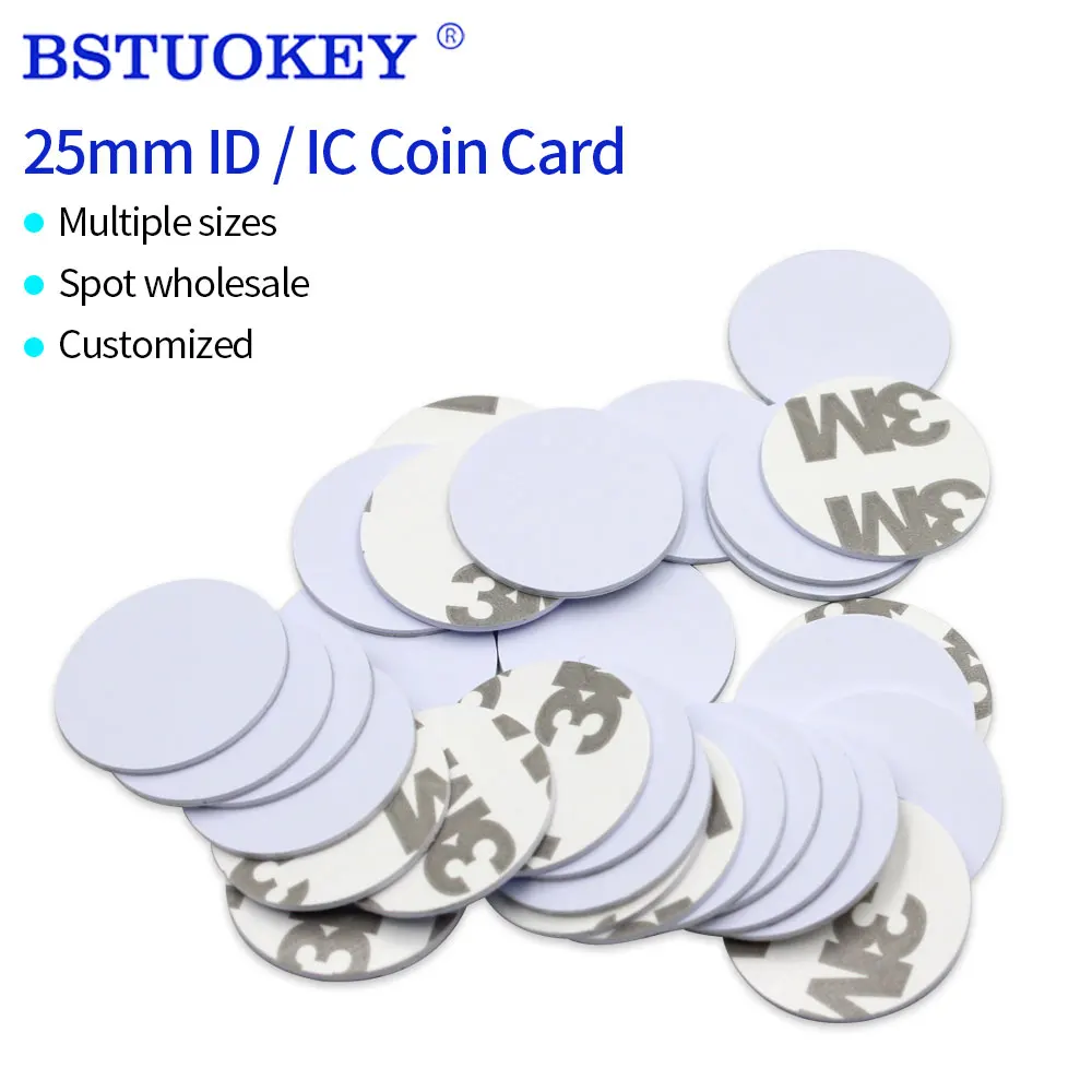 100PCS/Lot Smart Chip TK4100 / M1 Tag 125khz 13.56mhz Coin Card Sticker RFID Key Token 13.56Mhz NFC Badge Customizable Pattern